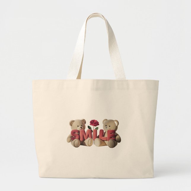 Smile Large Tote Bag (Front)