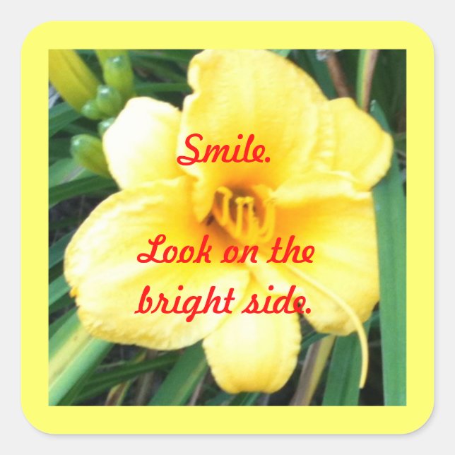 Smile. Look on the bright side stickers (Front)