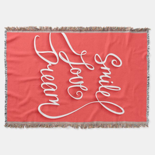 Smile Love Dream Throw Blanket (Front)