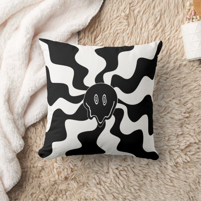 Smile Melt - Black and White Cushion (Blanket)