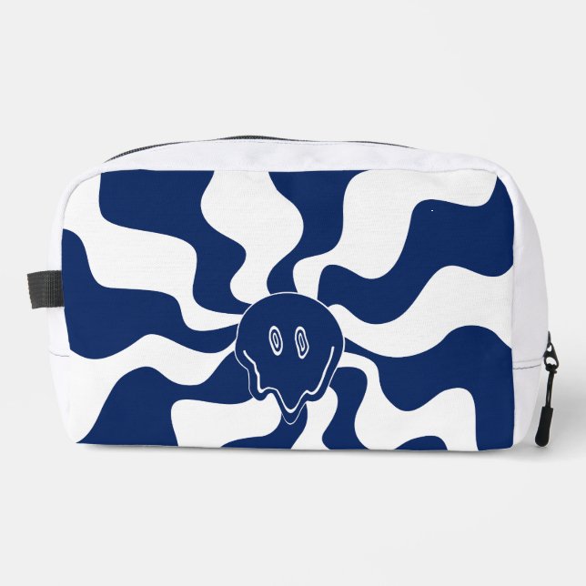 Smile Melt in Blue and White Dopp Kit (Front)