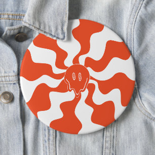 Smile Melt in Orange & White 6 Cm Round Badge