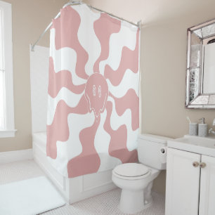 Smile Melt in Pink & White Shower Curtain