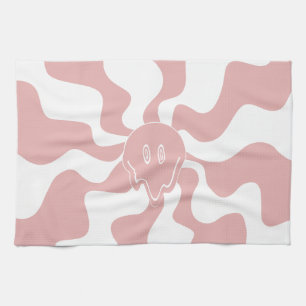 Smile Melt in Pink & White Tea Towel