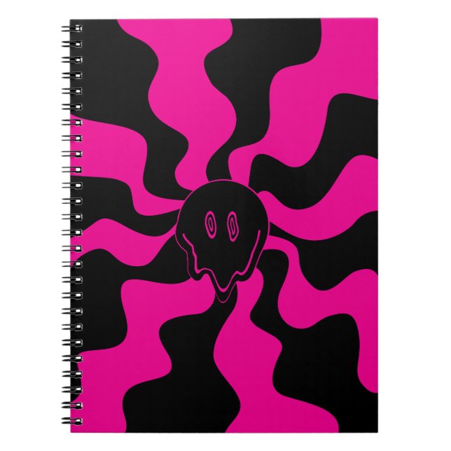 Smile Melt - Magenta and Black Notebook (Front)