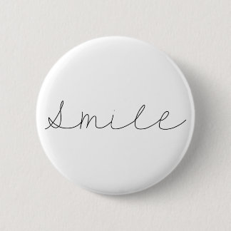 Smile | Minimalist Style Quote Handwriting 6 Cm Round Badge