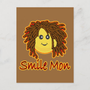 Smile Mon Fire Rasta Face Postcard