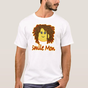Smile Mon Fire Rasta Face T-Shirt