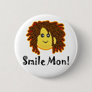 Smile Mon! Rasta Face 6 Cm Round Badge