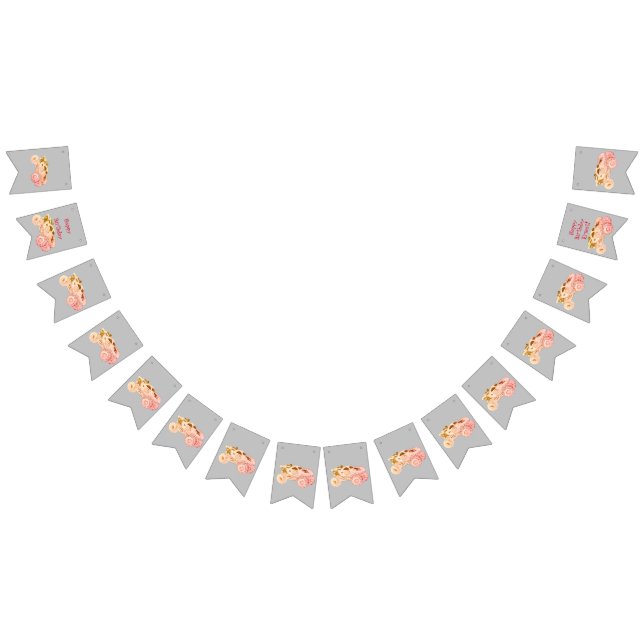 Smile Monster Truck Rally Birthday Party Bunting (All)