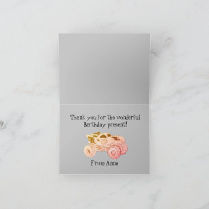 Smile Monster Truck Rally Birthday Party Thank You Card