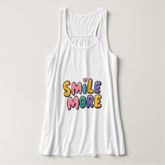 Smile More Inspirational Graphic T-Shirt Singlet