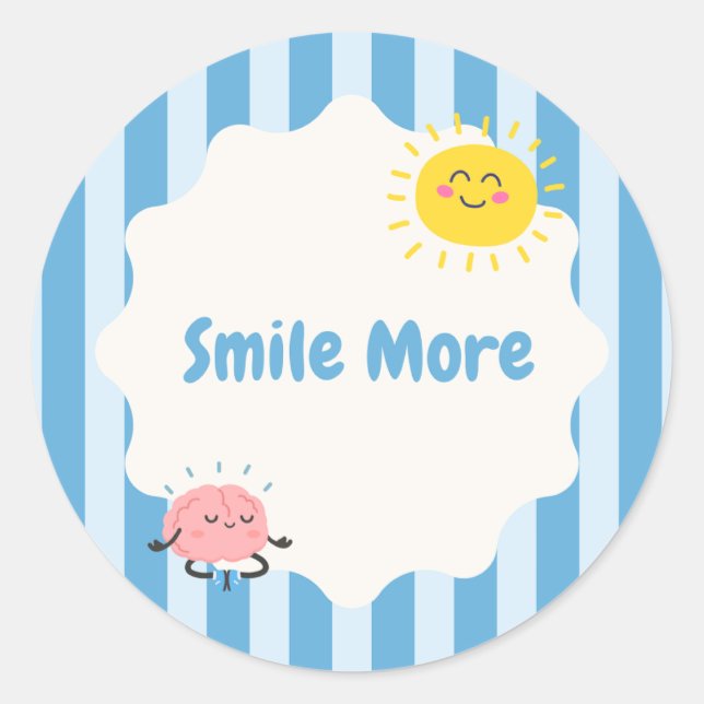 Smile More Inspirational Sticker | Cute Positive  (Front)