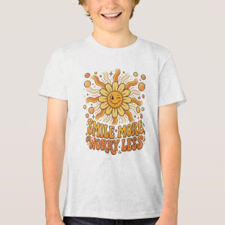 Smile More Worry Less Retro Sun T-Shirt Tri-Blend Shirt