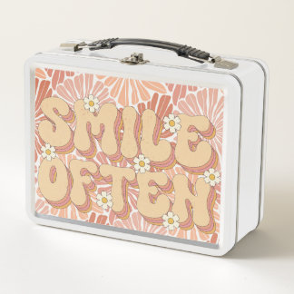 Smile Often Autumn Boho  Metal Lunch Box