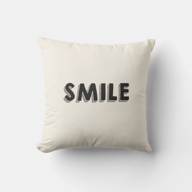 Smile Pillow- Chalkboard Black Cushion (Front)