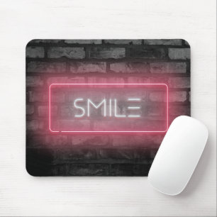 SMILE Pink Neon Sign Mouse Pad