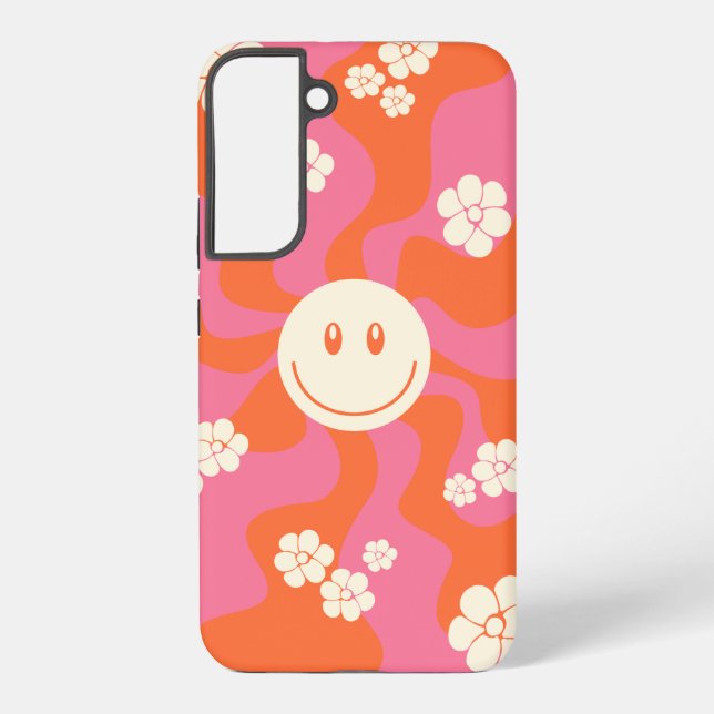 Smile - Pink, Orange and Cream  Samsung Galaxy S22+ Case (Back)