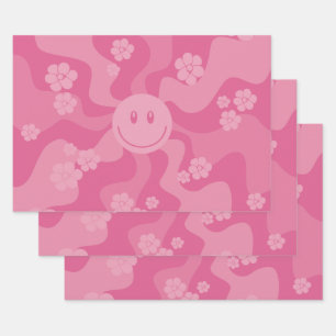 Smile - Pink Wrapping Paper Sheet