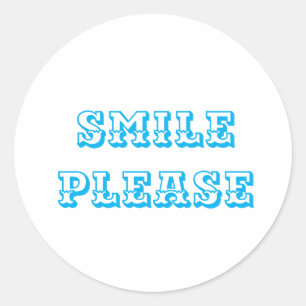 Smile please logo classic round sticker