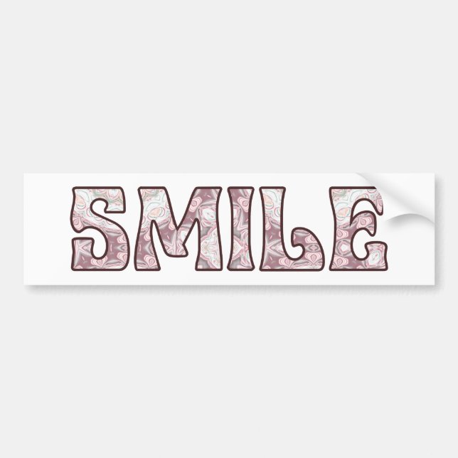 Smile Positive Typography Design Bumper Sticker (Front)