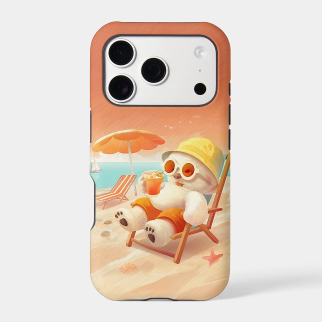 Smile Pup: Beach Mode On Smiling Bichon Frise (Back)