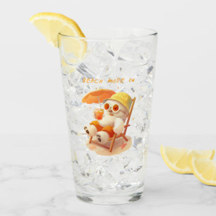 Smile Pup: Beach Mode On Smiling Bichon Frise Glass