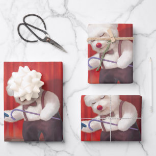 Smile Pup: Magical Circus Magician Bichon Wrapping Paper Sheet