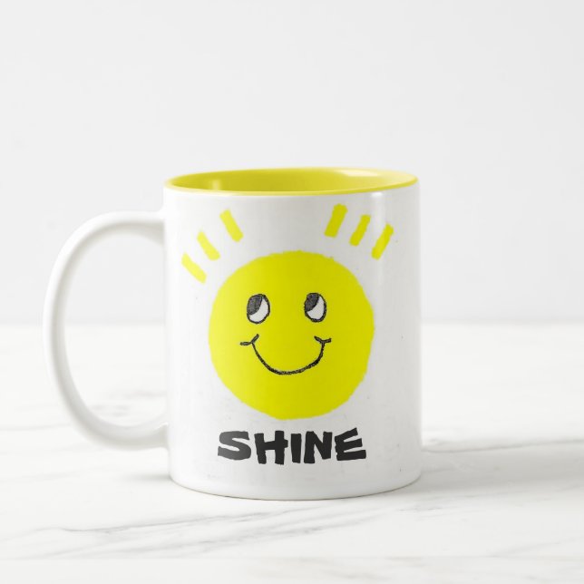 Smile Shine Face Two-Tone Coffee Mug (Left)