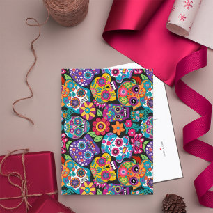 Smile Skulls Skeleton Gardener Announcement Postcard