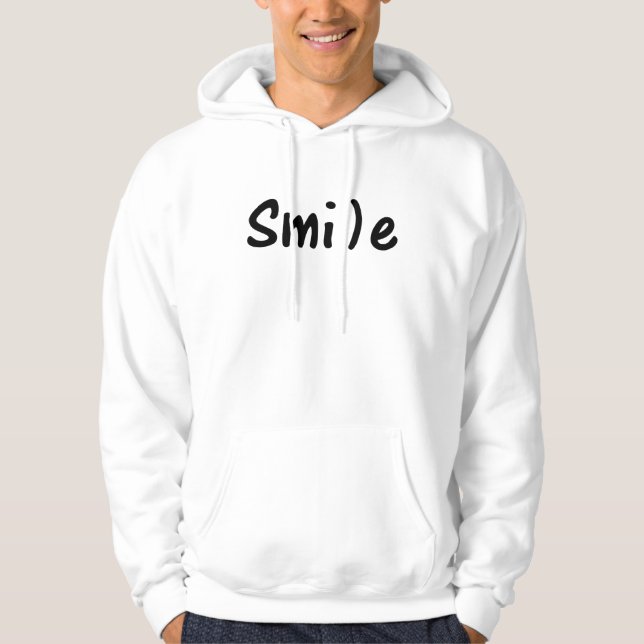 Smile Smile Happy Word Image Hoodie (Front)