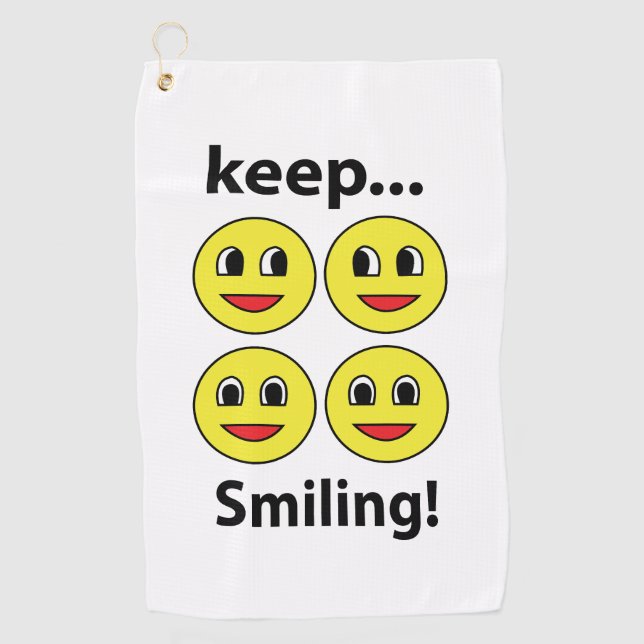 Smile Smiling Face Keep Smiling Smile Golf Towel (Front)