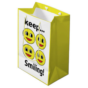 Smile Smiling Face Keep Smiling Smile Medium Gift Bag