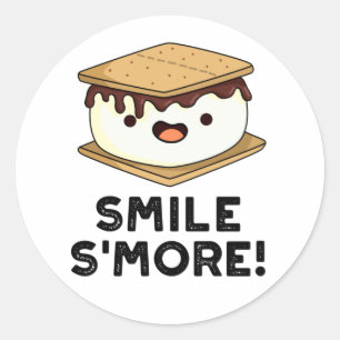 Smile Smore Funny Sweet Food Pun  Classic Round Sticker