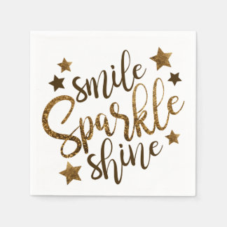 Smile Sparkle Shine Affirmations Napkin