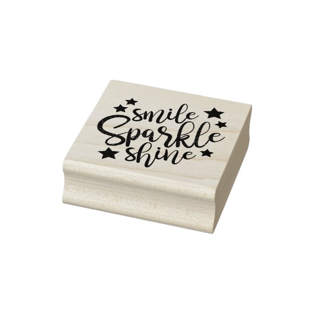 Smile Sparkle Shine Rubber Stamp (Stamp)