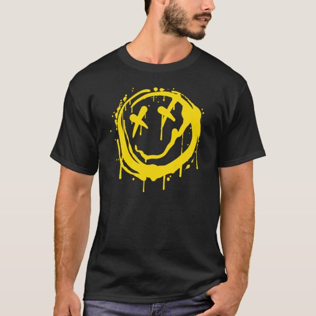 Smile Spray Art Sticker  T-Shirt (Front)