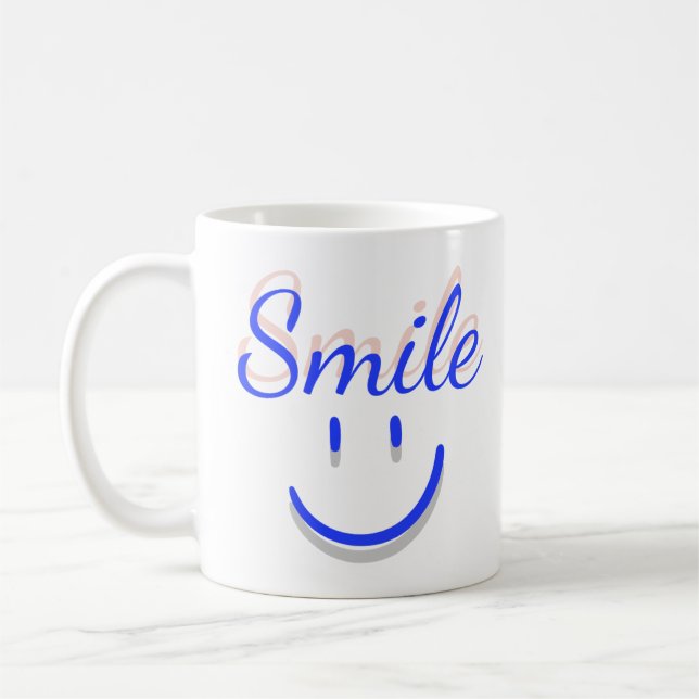 Smile – Spread Positivity and Happiness Coffee Mug (Left)
