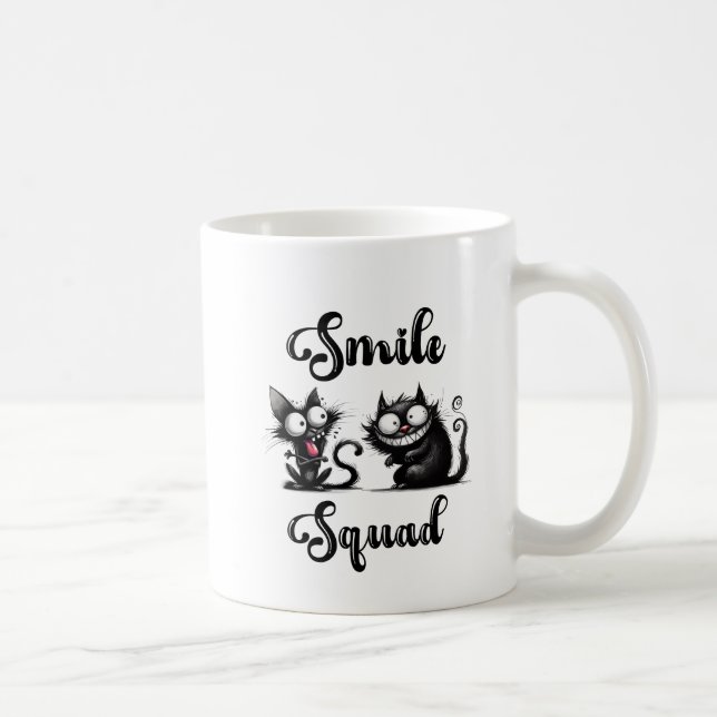 Smile Squad with Funny Cats Design Coffee Mug (Right)