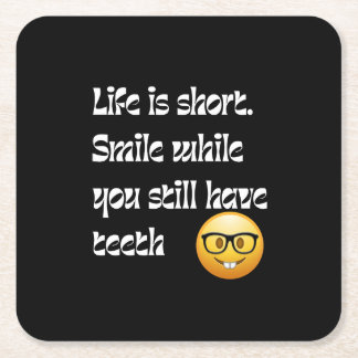 smile square paper coaster