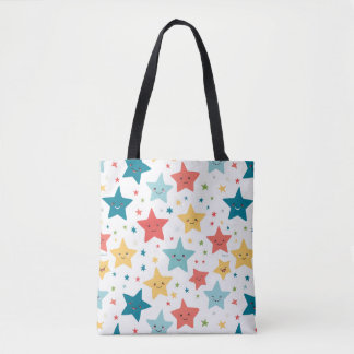 Smile Stars Fun Nursery Happy kids Pattern Tote Bag