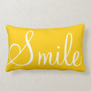 SMILE - Sunshine yellow decorative pillow