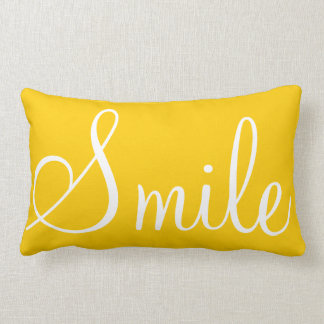 SMILE - Sunshine yellow decorative pillow