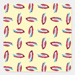 Smile Teeth with Blue Toothbrush Square Sticker