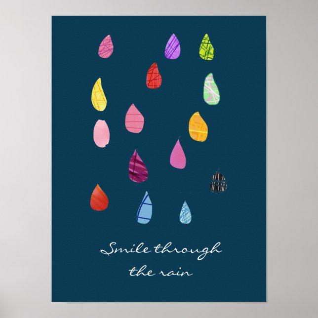 Smile through the rain quote poster (Front)