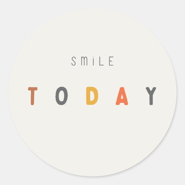 smile today. Stickers & Labels (Front)