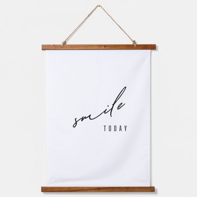 smile today. Wood Topped Wall Tapestry (Front)