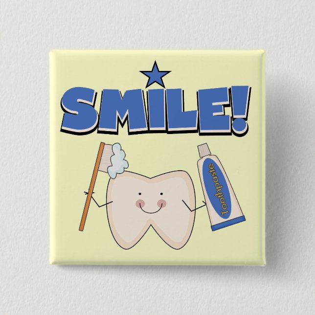 SMILE - Tooth T-shirts and Gifts 15 Cm Square Badge (Front)