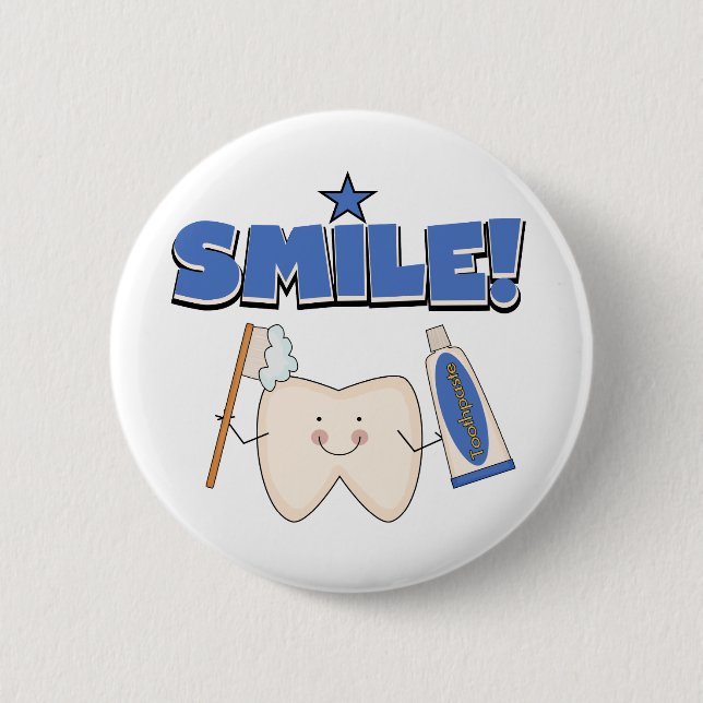 SMILE - Tooth T-shirts and Gifts 6 Cm Round Badge (Front)