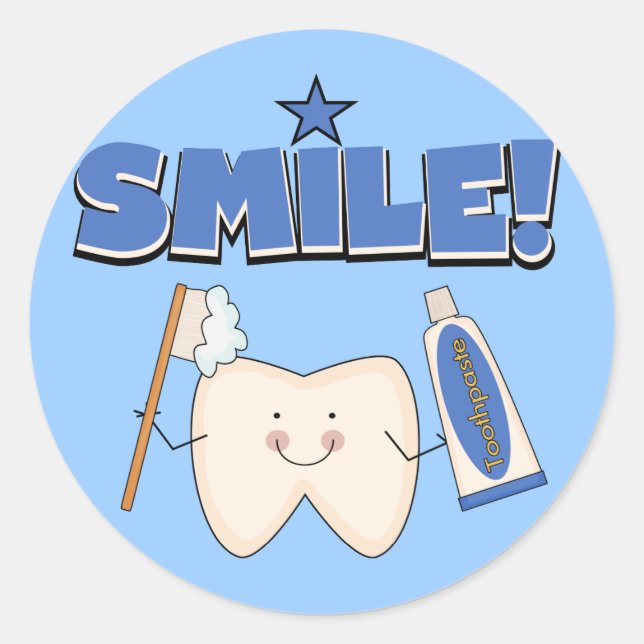 SMILE - Tooth T-shirts and Gifts Classic Round Sticker (Front)